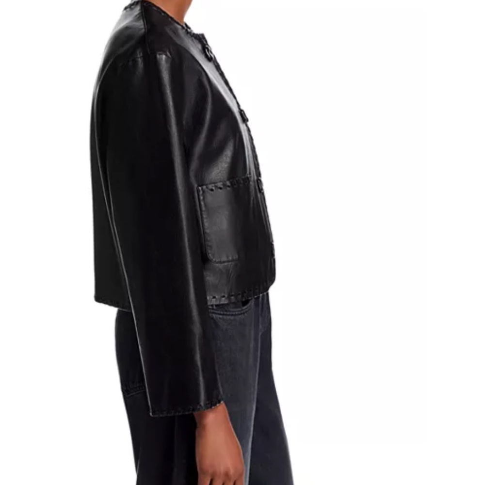 Rails - Faux Leather Cropped Jacket - Black Sz M "Nevina" - Picture 6 of 10